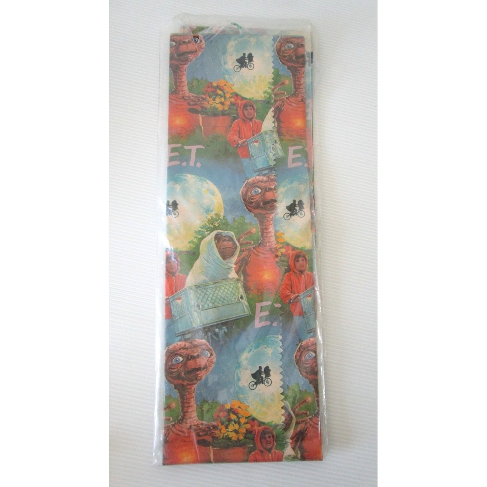 Vintage 1982 E.T. Movie Long Wrapping Paper Giftwrap 25 Sq Ft Vintage New